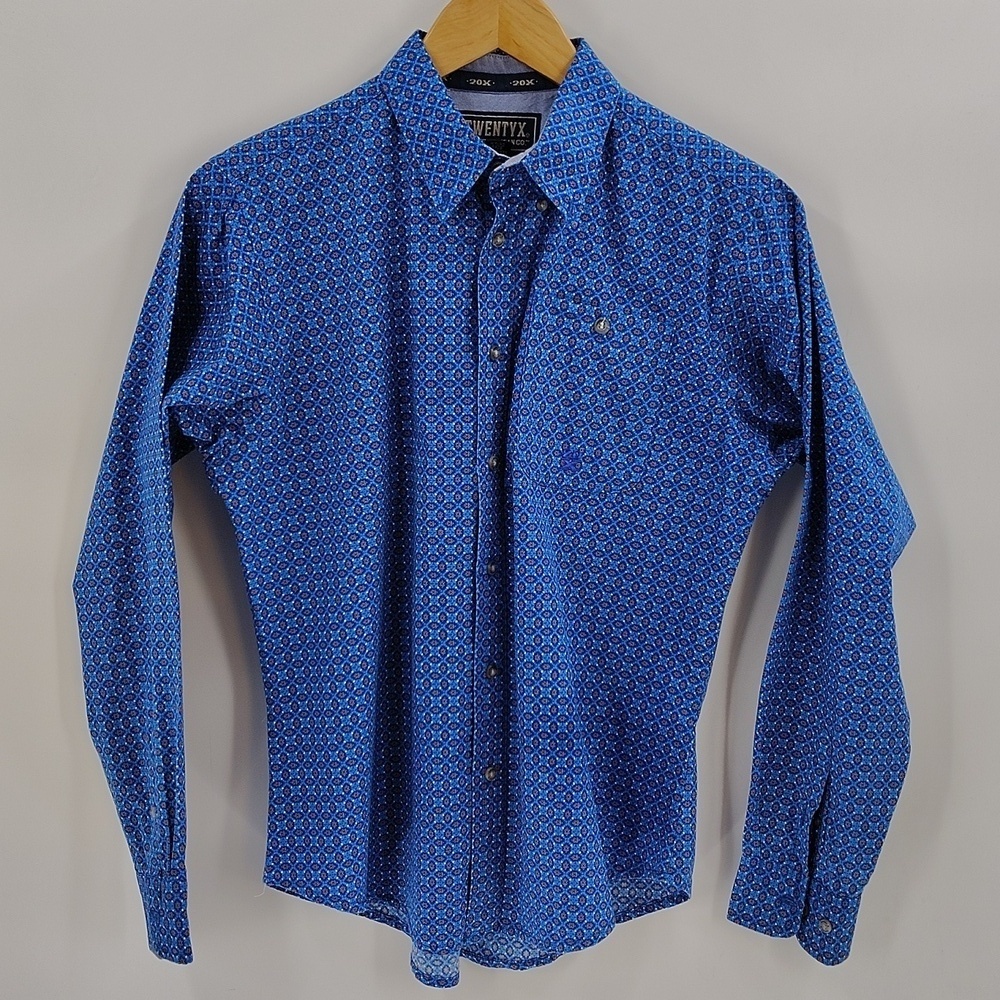 Wrangler TwentyX Boys Western Shirt Size XL Blue